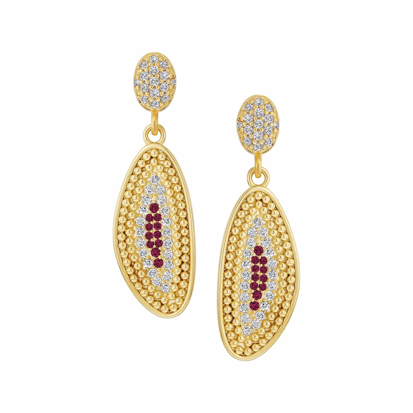Cameo Dotted Design Pebble Earring - E5289