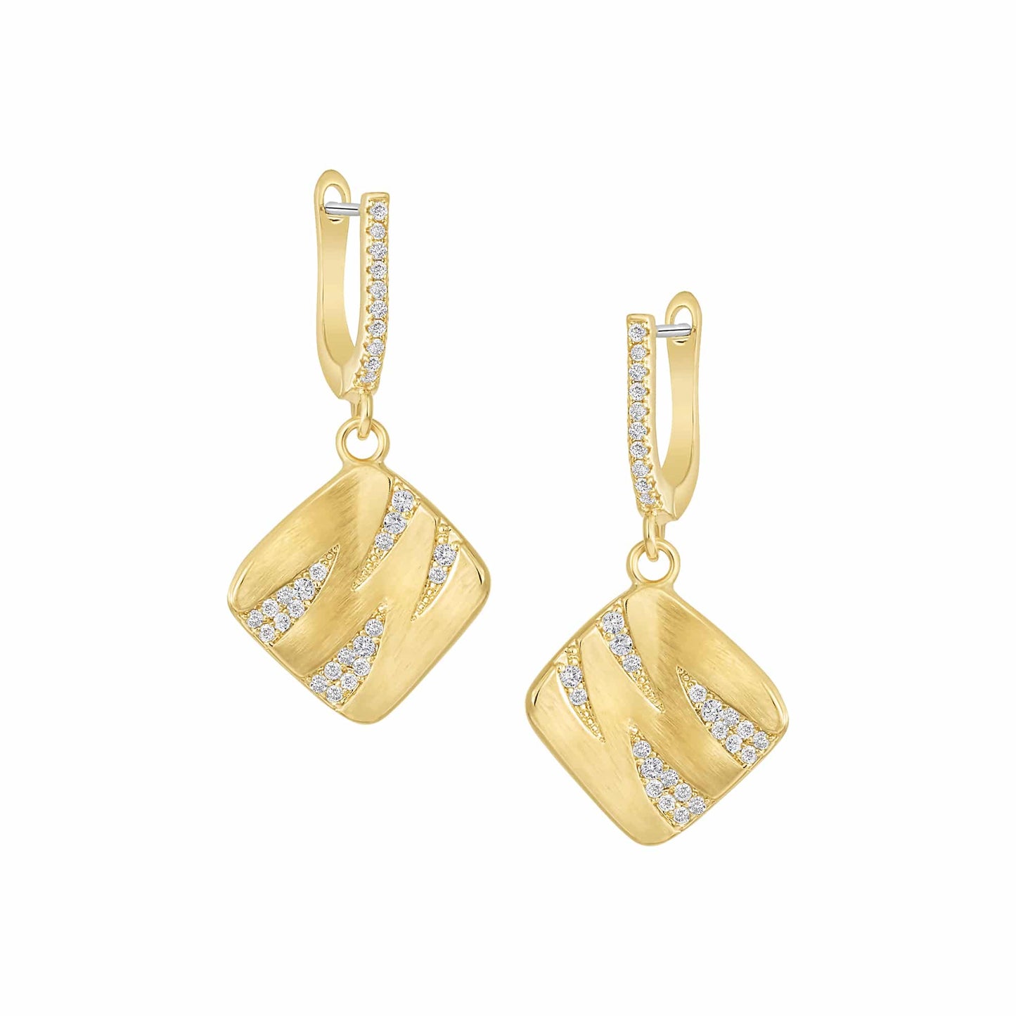 Cameo Gemstone Waves Curved Earring - E5298