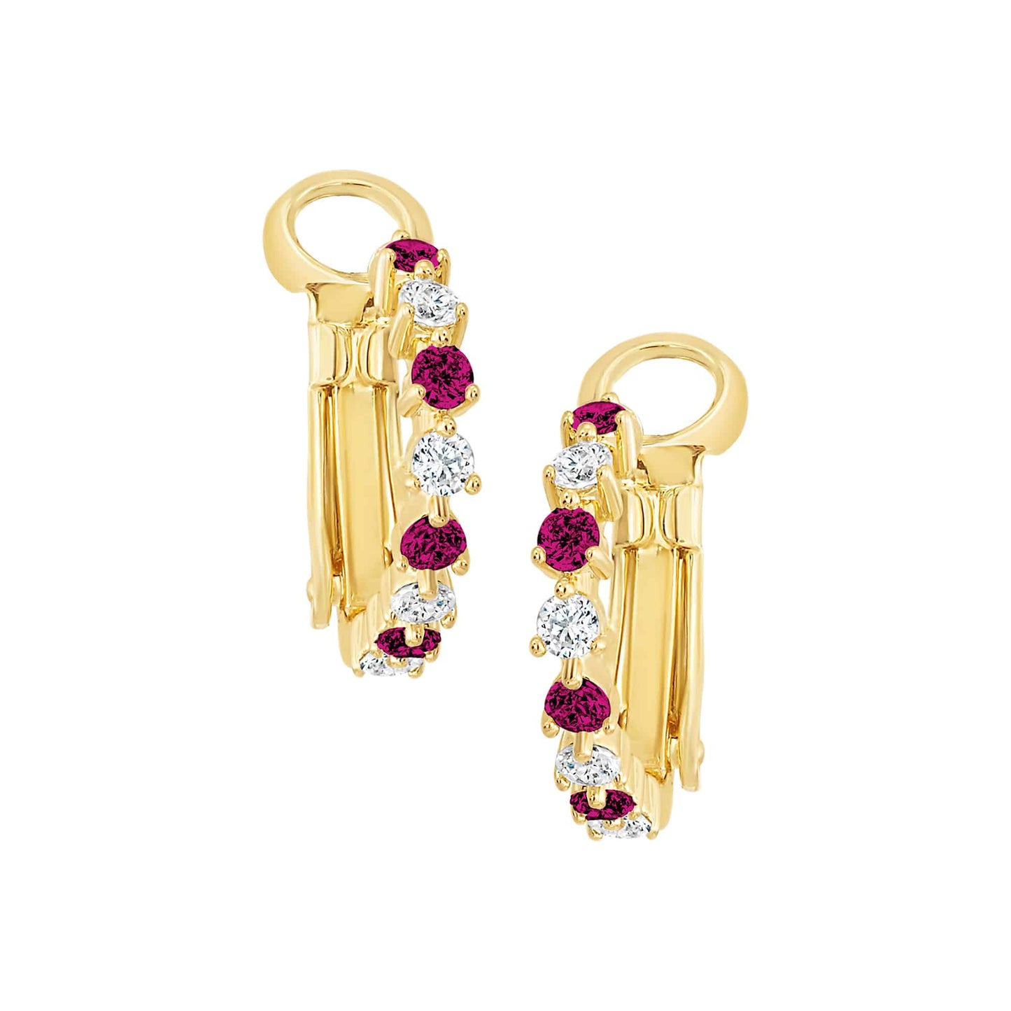 Cameo Three-Prong Stone Kids Huggie Earring - E5309