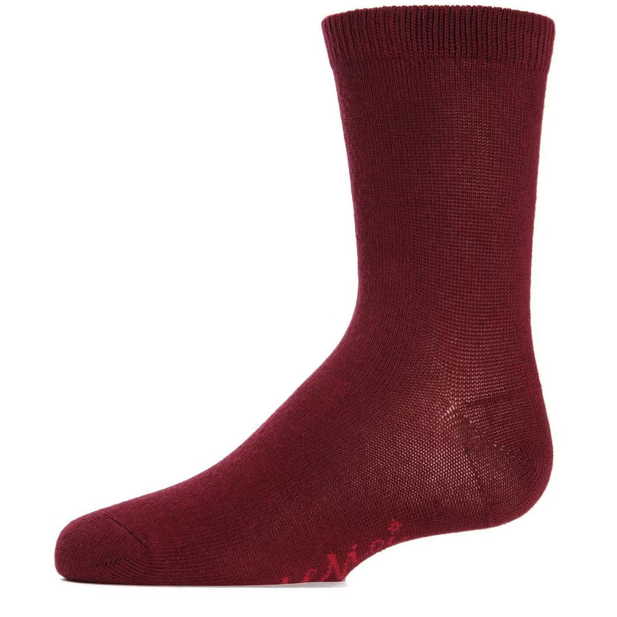 Memoi Toddlers and Kids Basic Soft Rayon from Bamboo Crew Socks Burgundy - Mk-6166