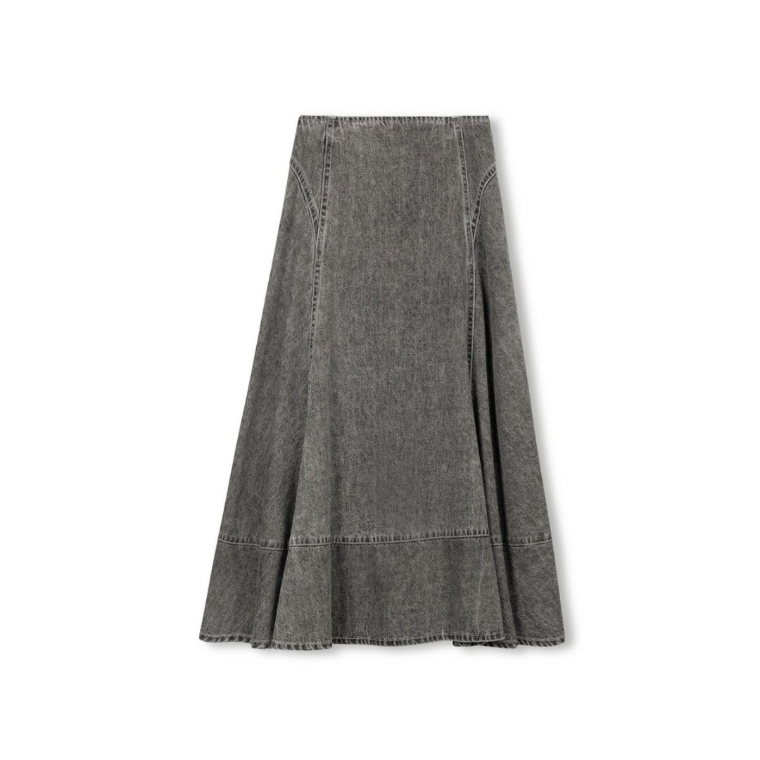 Vibe Denim Stitch Maxi Skirt - C-26041