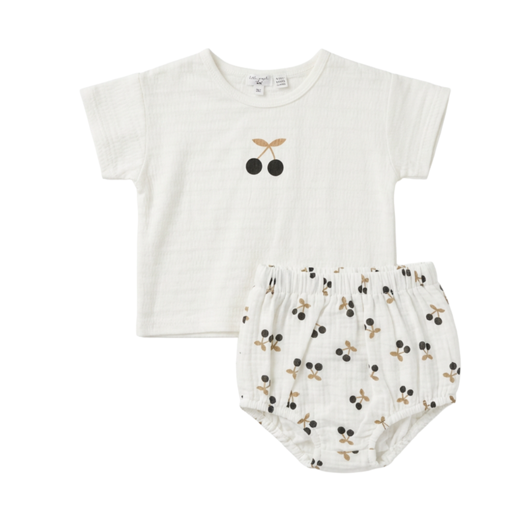 Little Fragile Bloomer Set With Cherry Print - SB6CP7367E