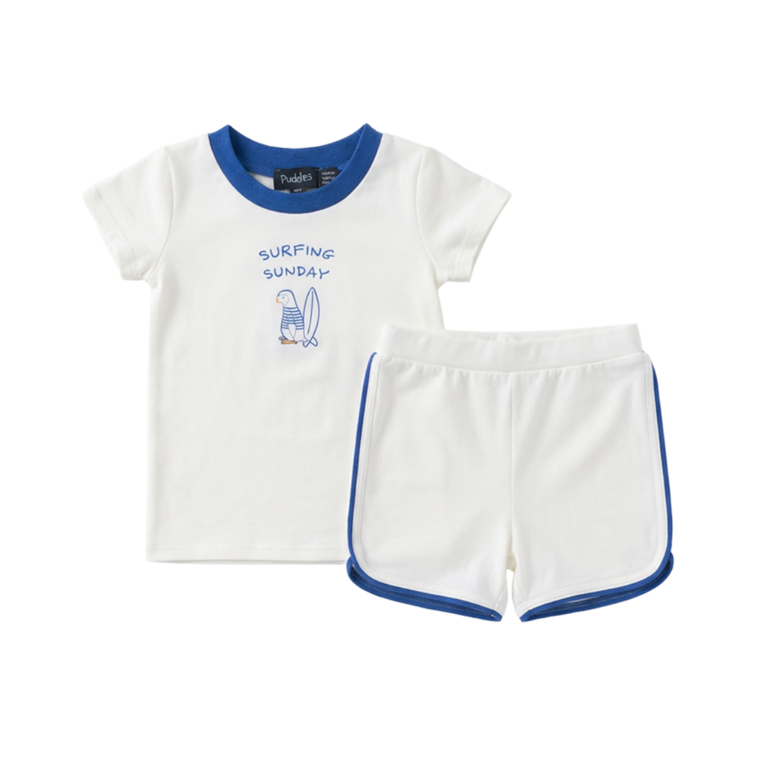 Puddles Cotton Spandex Surfing Sunday 2 Pc Set - SB6CY2885EB