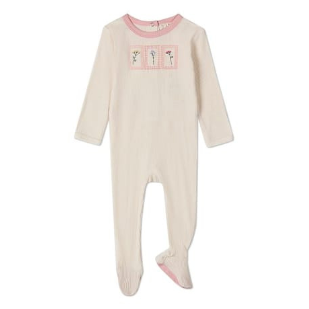 MiniMoi Framed Florals Footie - IAA09996