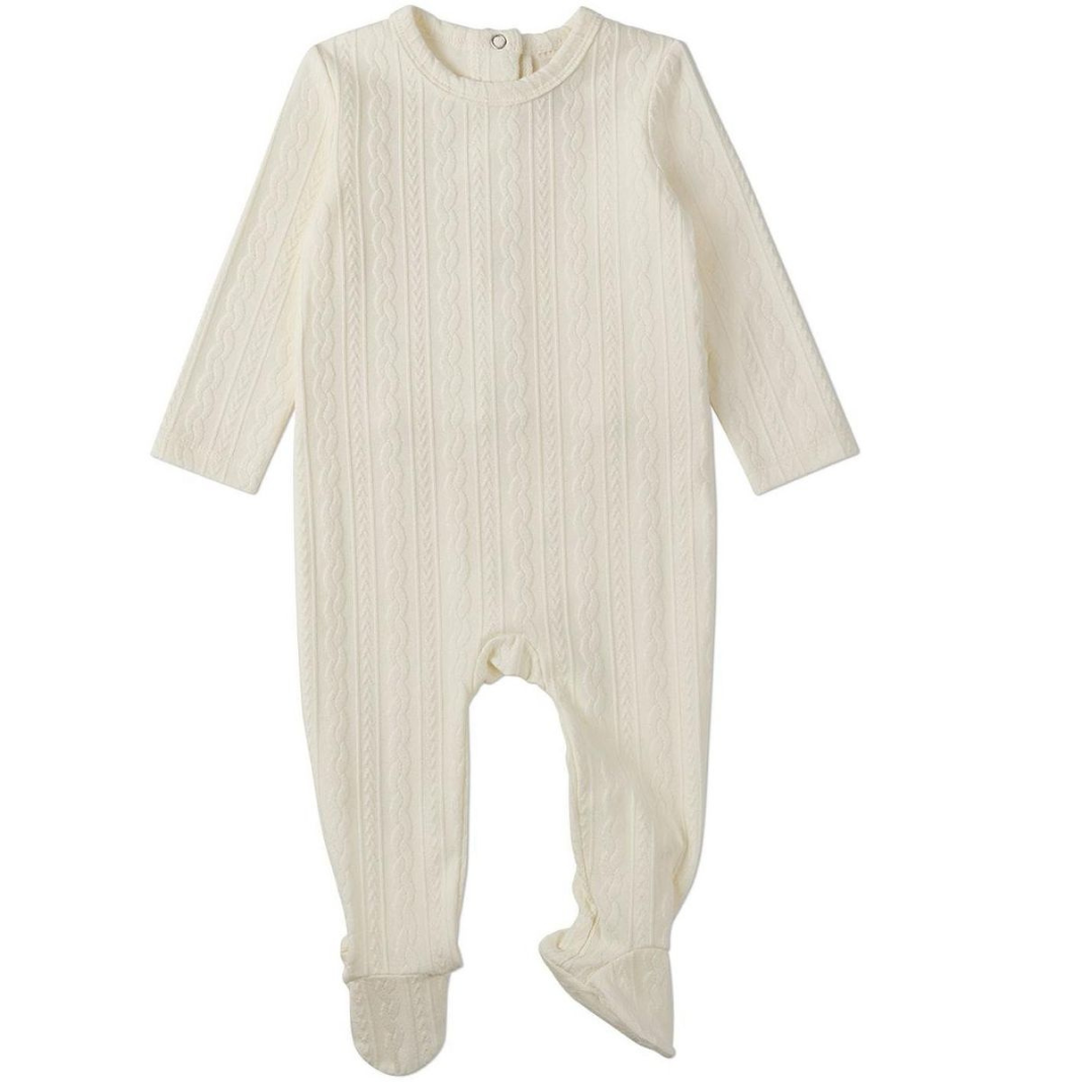 MiniMoi Faux Cable Knit Footie - IAA10058