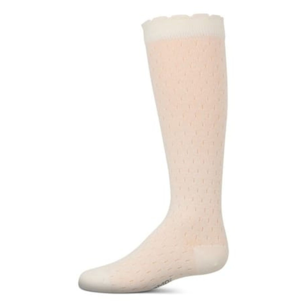 Memoi Drop Stich Scalloped Knee High - MKF-7190