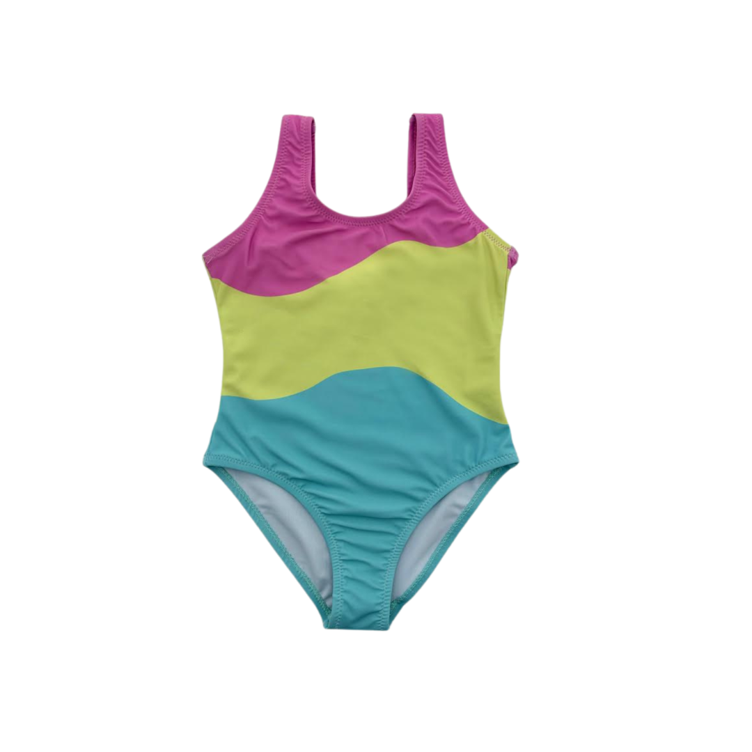 Waterwize Girls Tri Color Block Bathing Suit - BVS2522