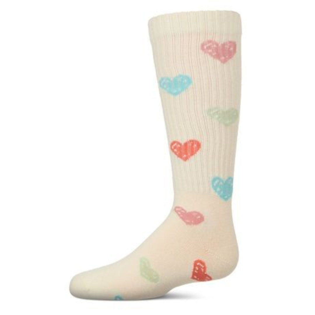 Memoi Multi Graffiti Heart Knee High - MKF-7167