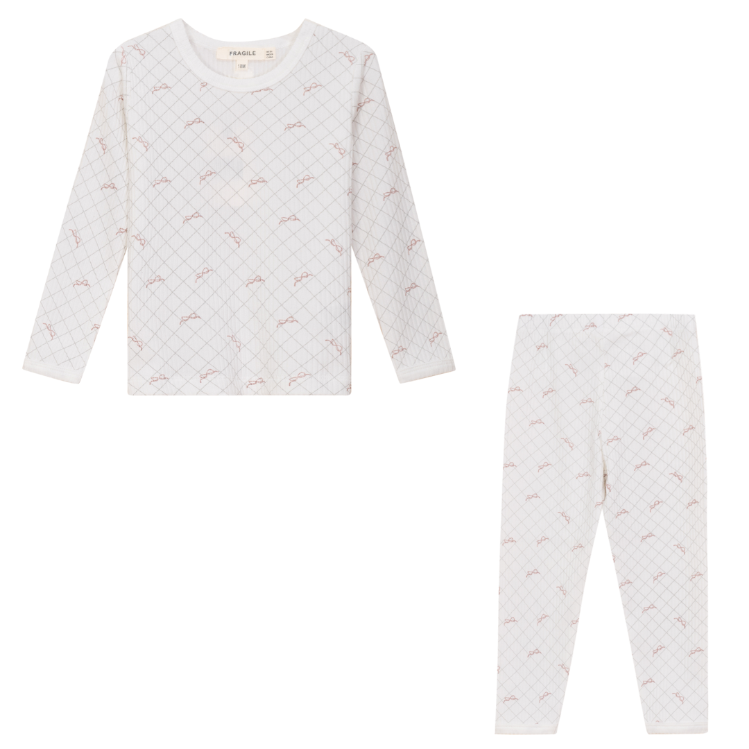 Fragile Soft Rib With Mesh Print Long Set - SB5CP7116E
