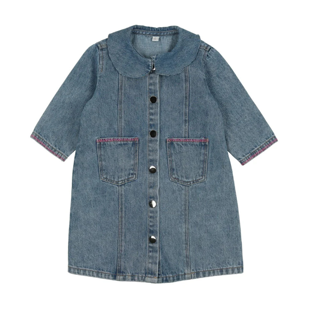 Bonjoy Denim Stitch 3/4 Sleeve Dress - BTS25010LD