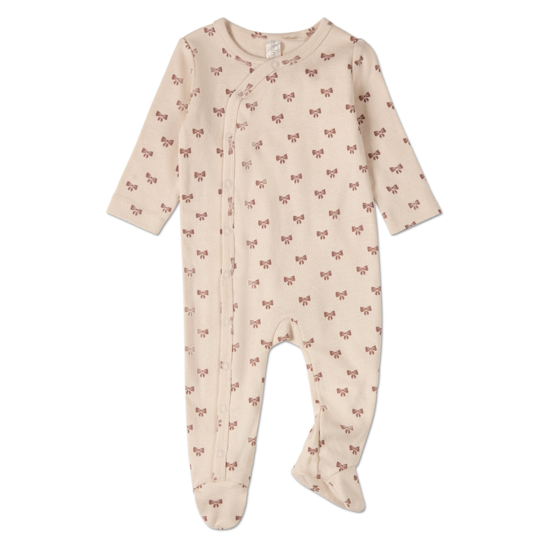 MiniMoi Princess Bows Side Snap Footie - IAB09261