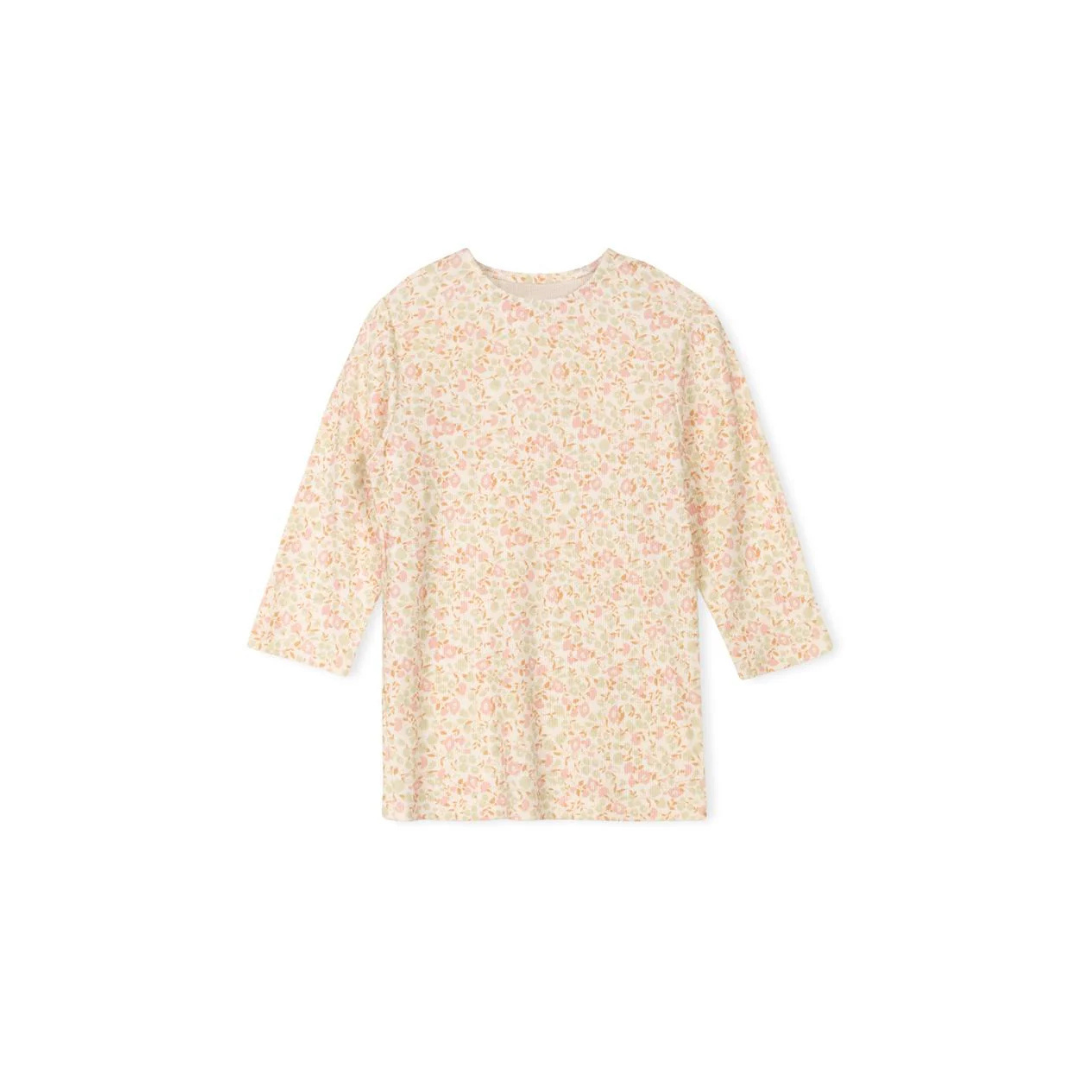 Cabana Multi Color Ribbed Floral Tee - C-19186