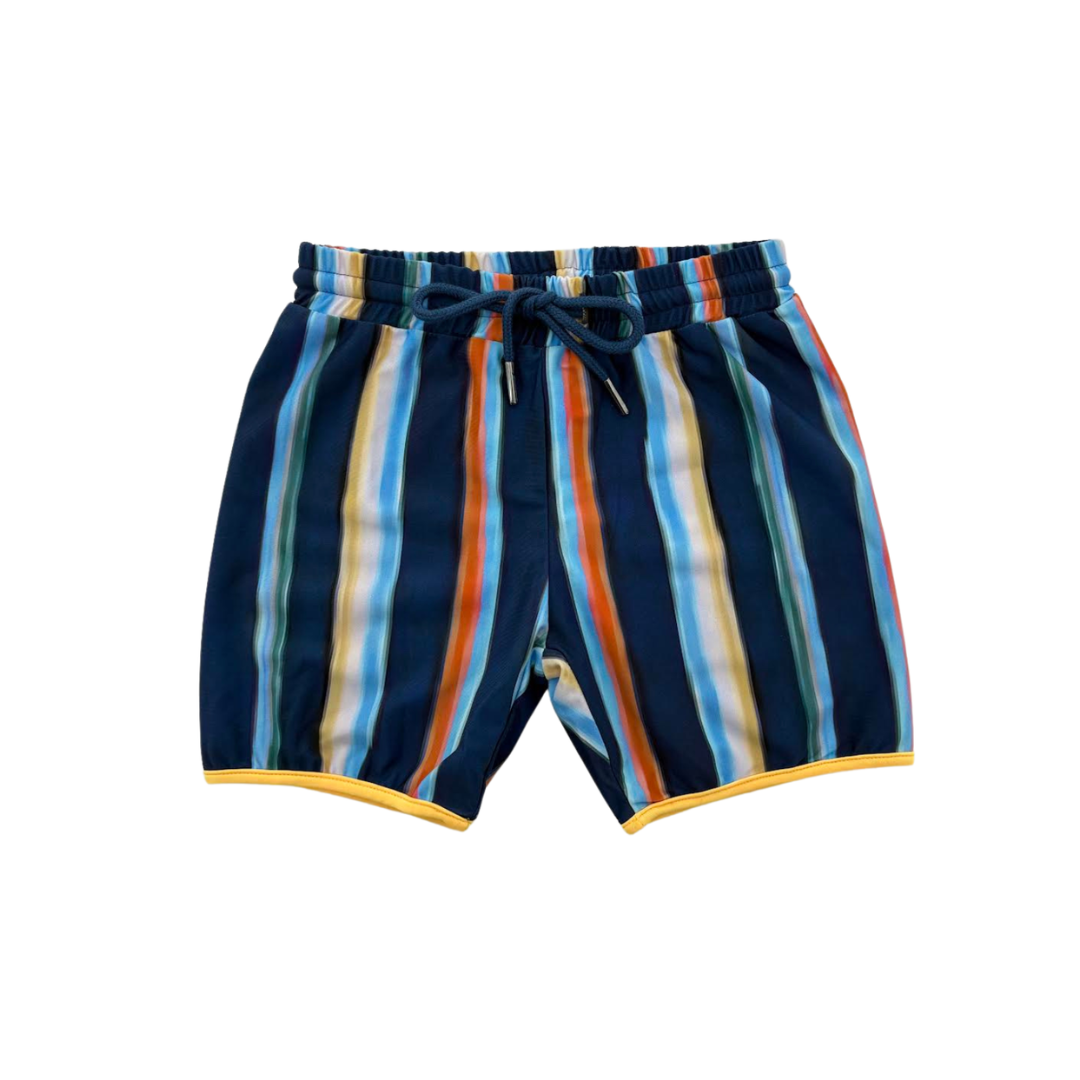 Brushed Stripe Bathing Suite Shorts - C-19347