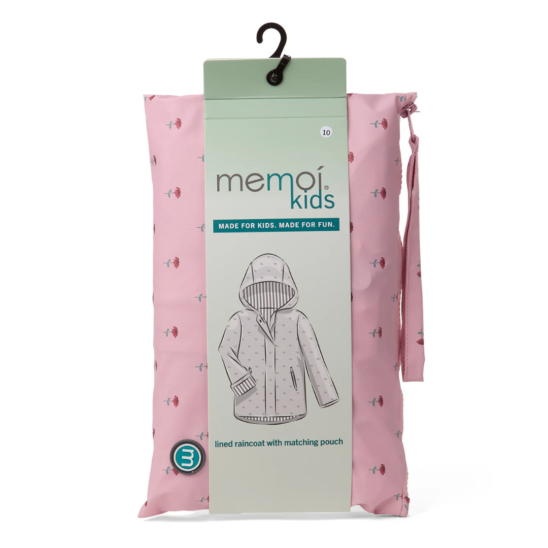 Memoi Flowers In Bloom Lined Kids Raincoat with Pouch - Mka-1000
