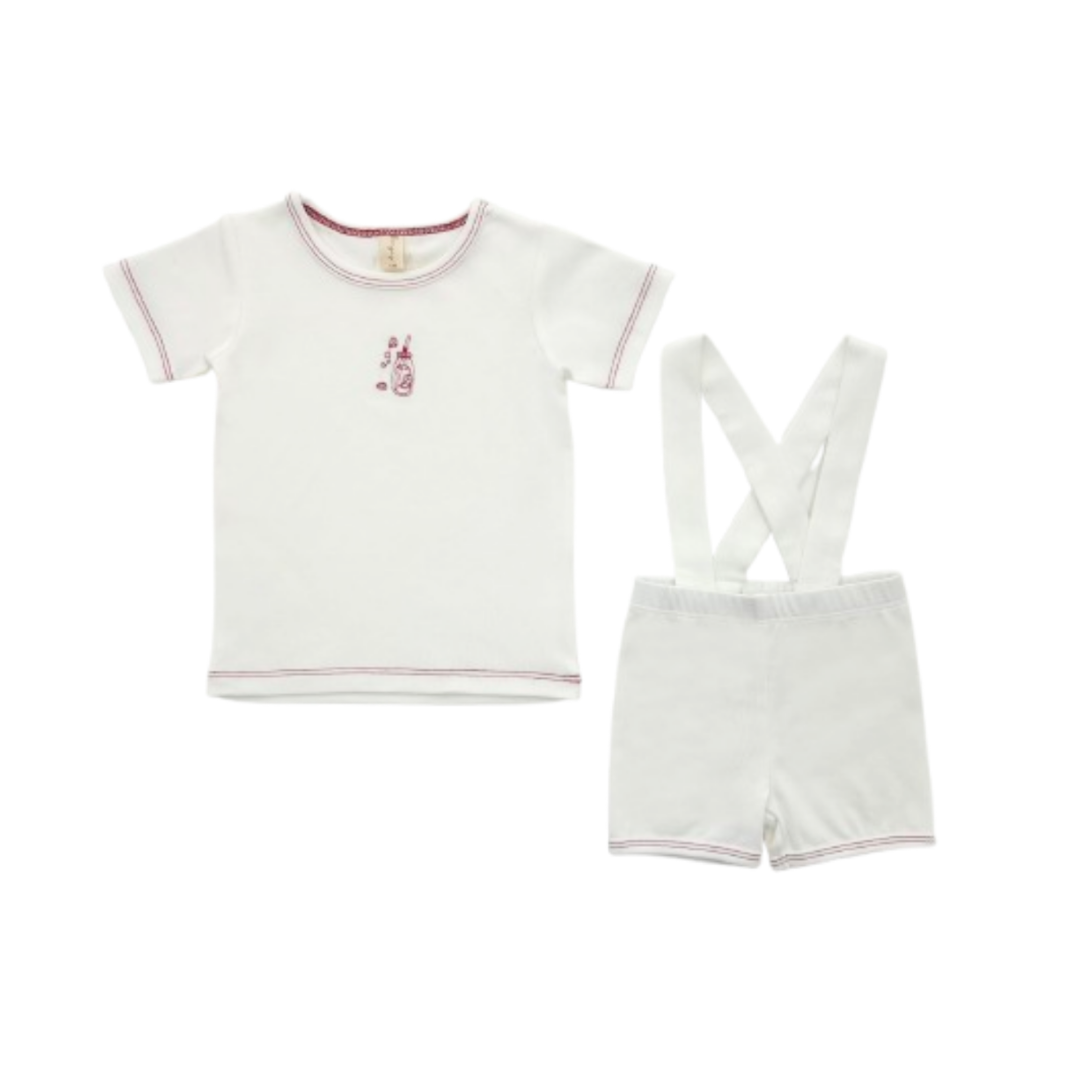 Bonjoy Embroidered Lemonade Suspender Set - SL25011