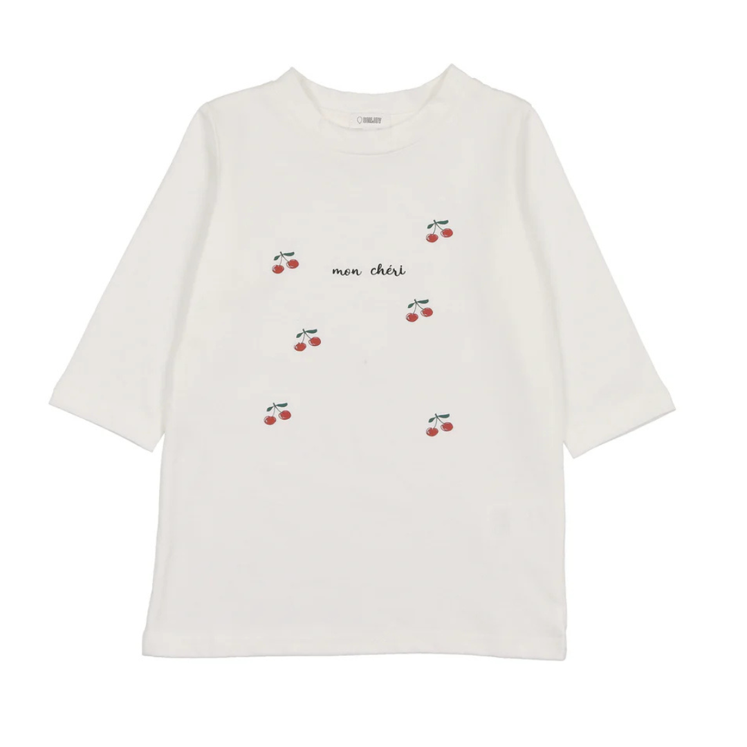Bonjoy Girl 3/4 Sleeve Cherry Tshirt - BTS25007LT