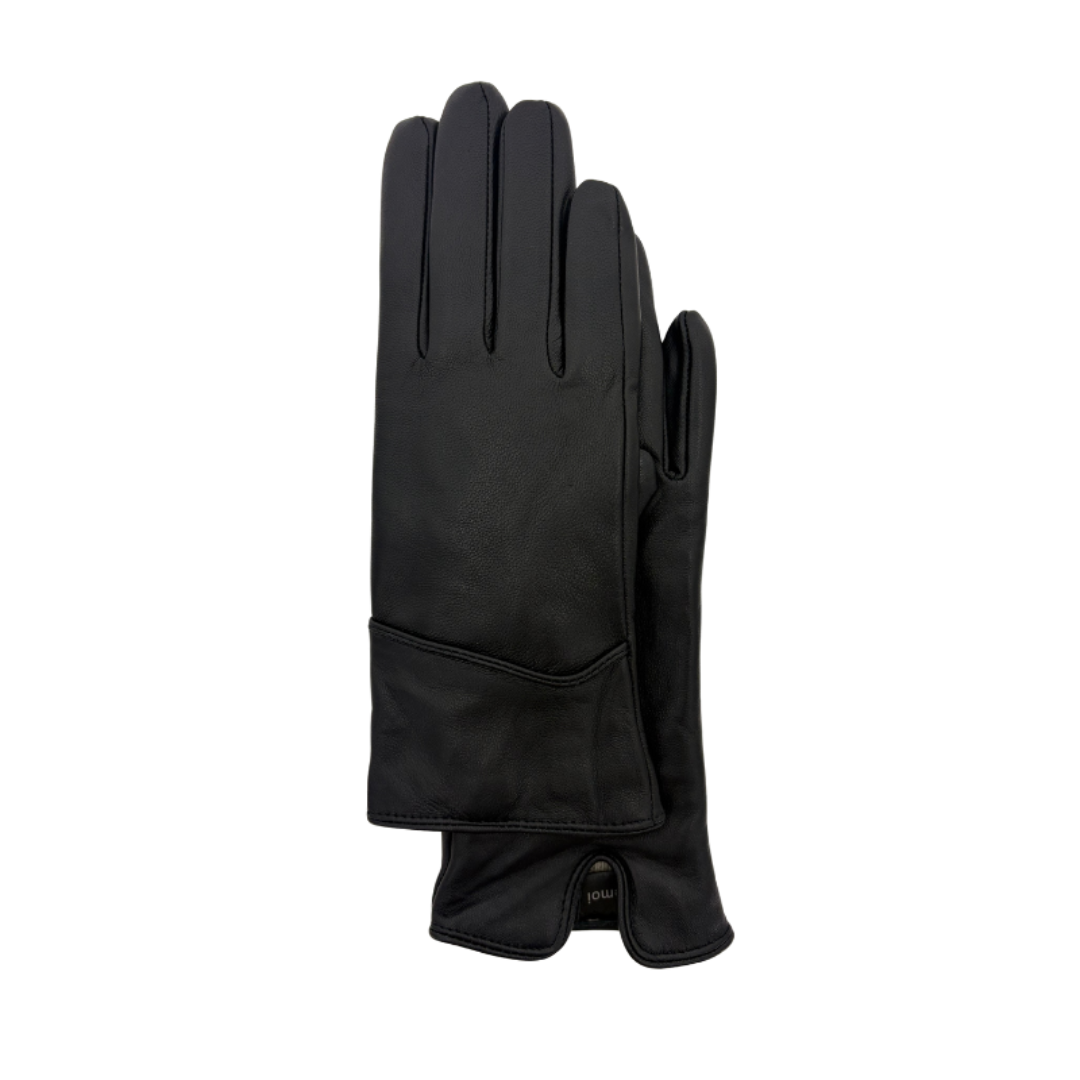 Memoi Leather Glove With V Design - MEGHK934