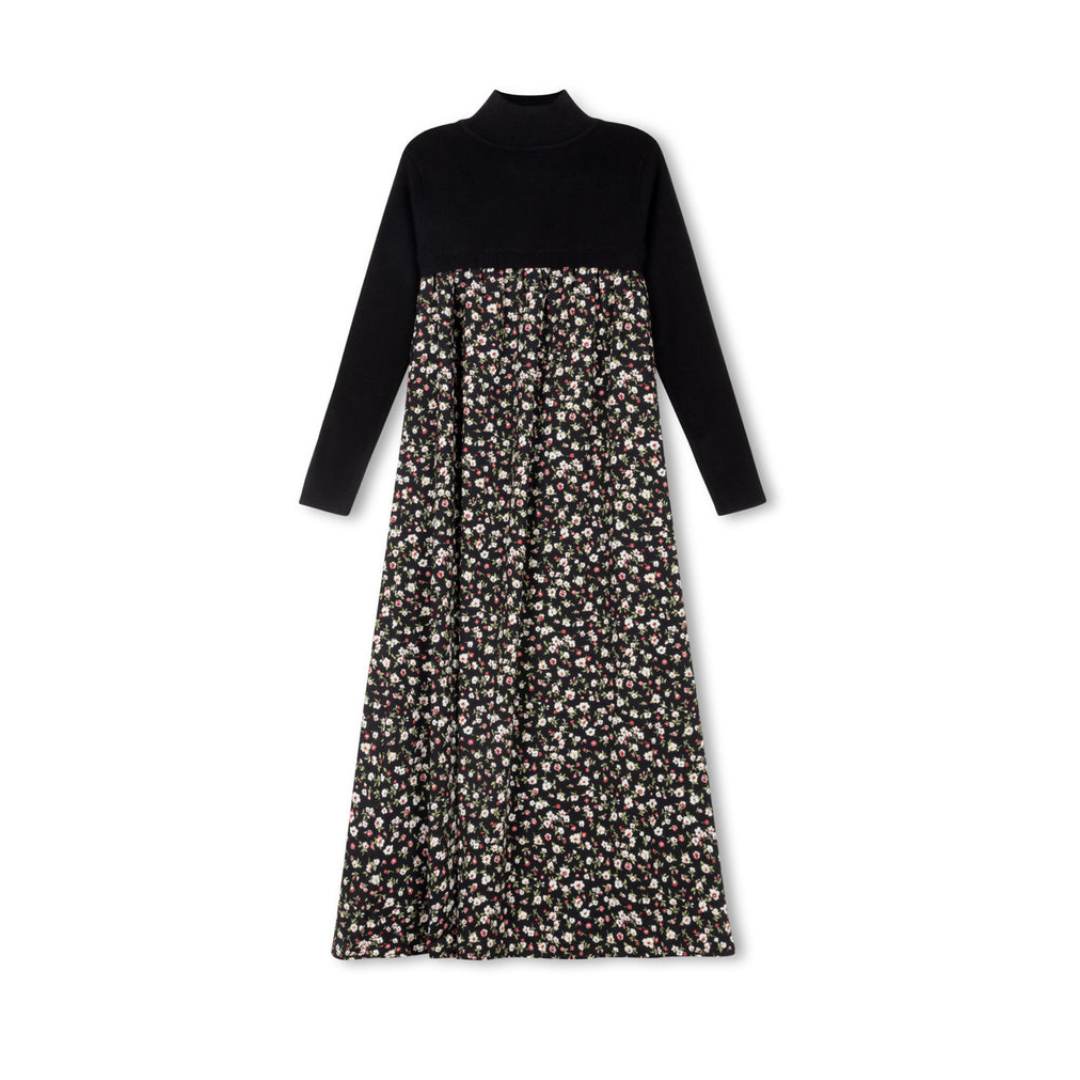 Papillon Printed Pleated Maxi Robe - C-20486