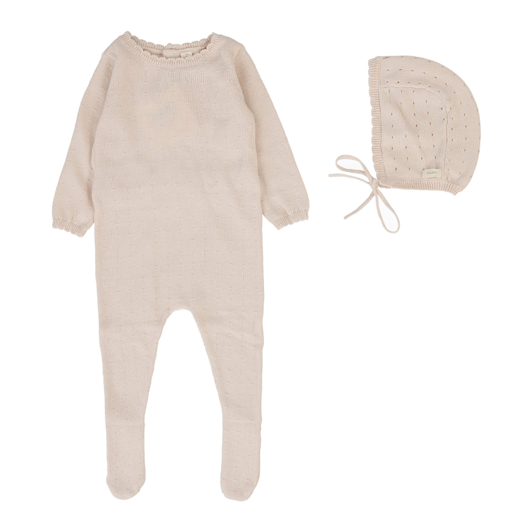 Lilette Dotty Knit Footie Set - DKFS