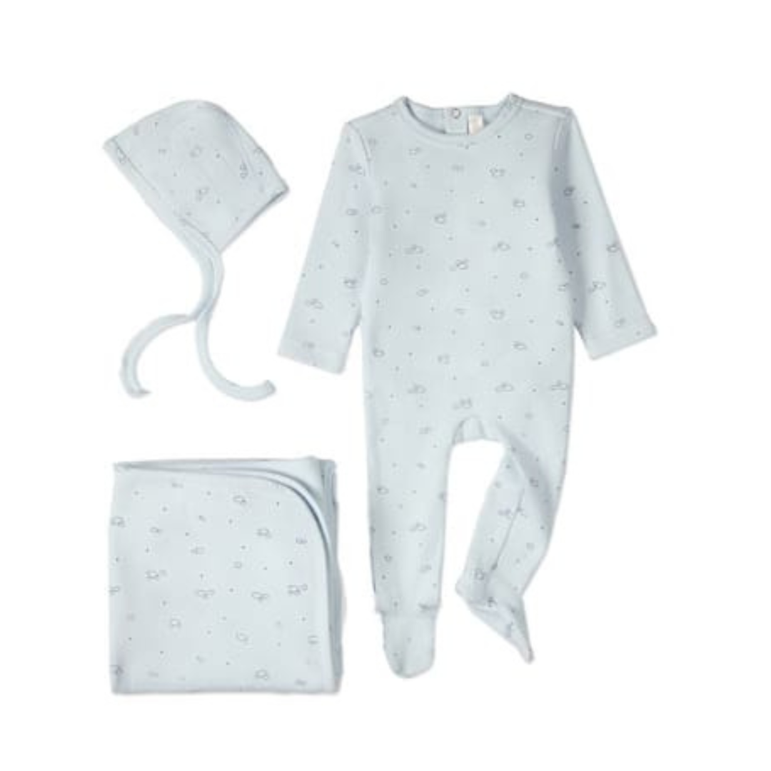 MiniMoi Clouds of Happiness 3 Pc Footie Set - INA09633