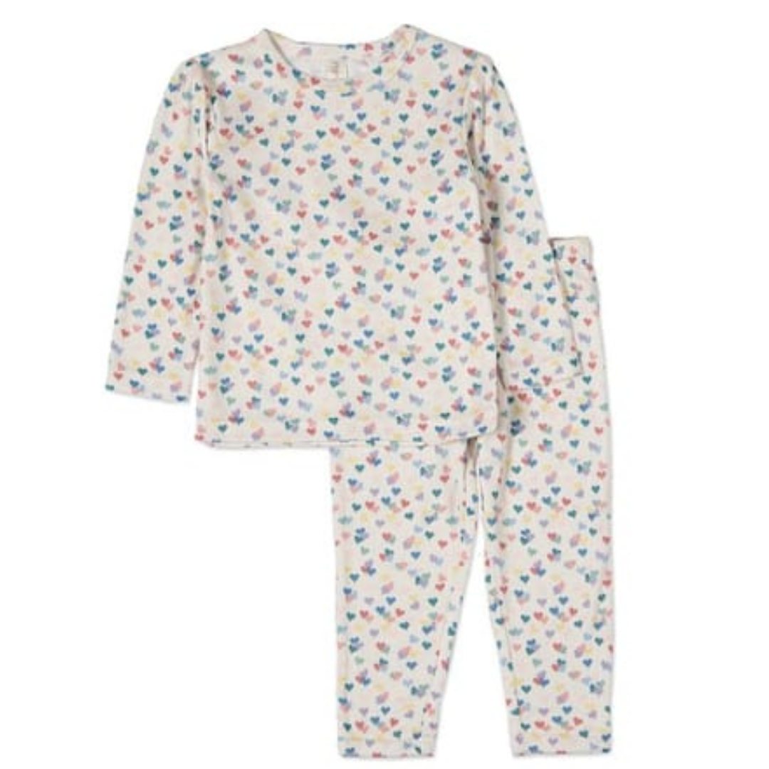 MiniMoi Candied Hearts Pointelle 2 Pc Pajama Set - IBP09641