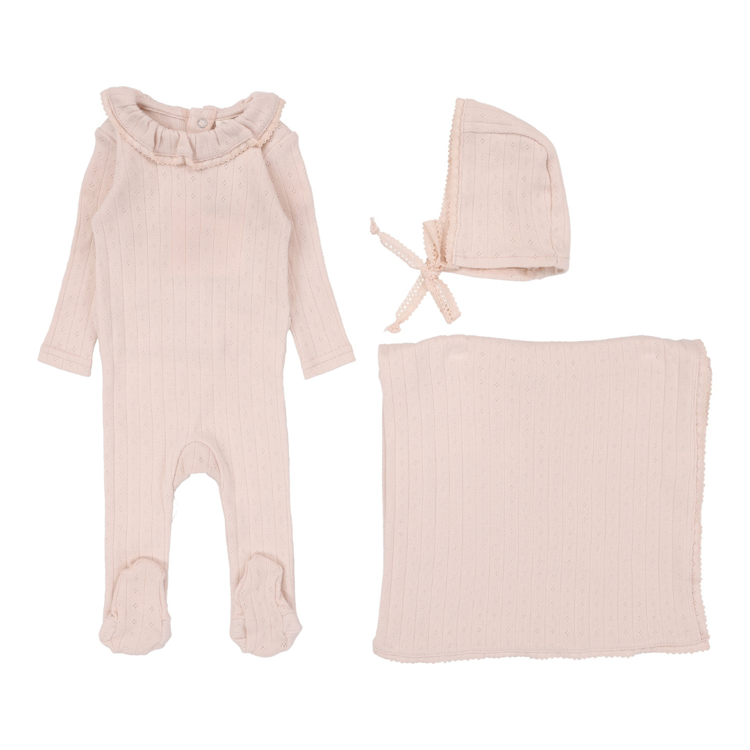 Lilette Fine Pointelle Collar Footie Set - FPCFS
