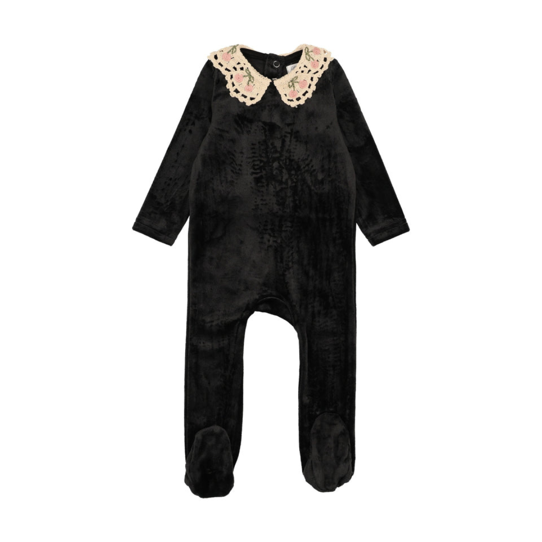 Bonjoy Cherry Crochet Collar Footie - BLW25004F