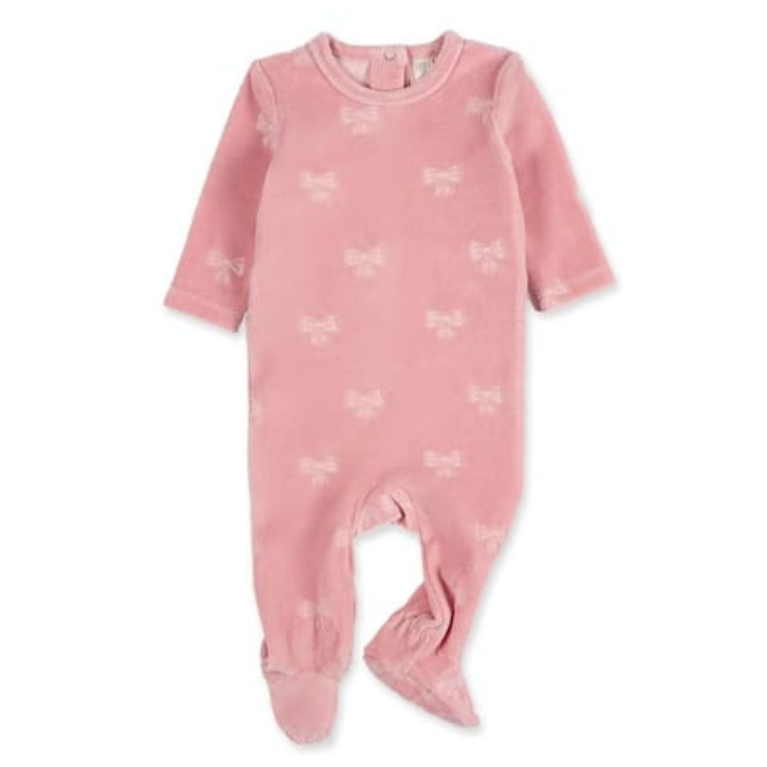MiniMoi Velvet Bow Footie - IAA09610