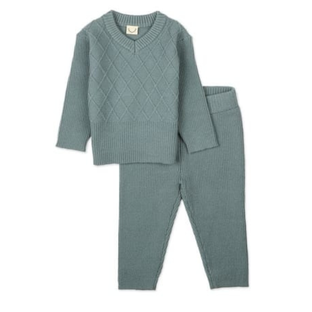 MiniMoi Romeo Mixed Knit Pullover 2 Pc Set - INT09645
