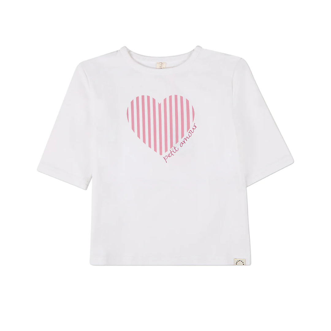 MiniMoi Petit Amour Heart 3/4 Sleeve Tee - ITT10253