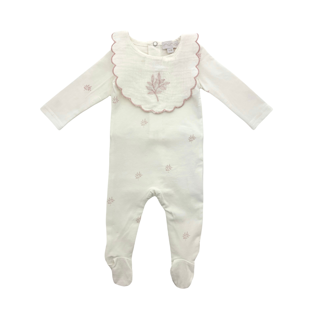 Nino Footie W/ Bib Leaf Design - 24744