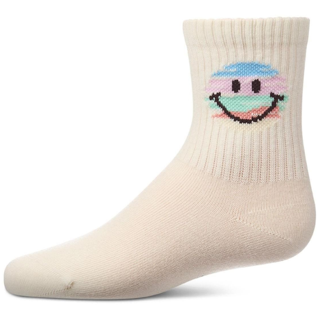 Memoi Colorful Smiley Face Crew - MKF-6092