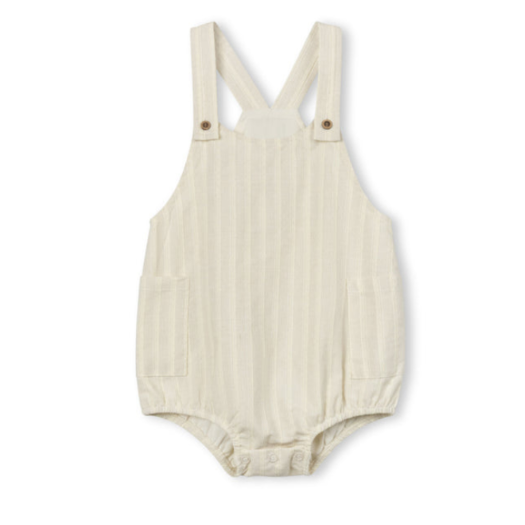 One Child Luna Textured Striped Romper - C-25649