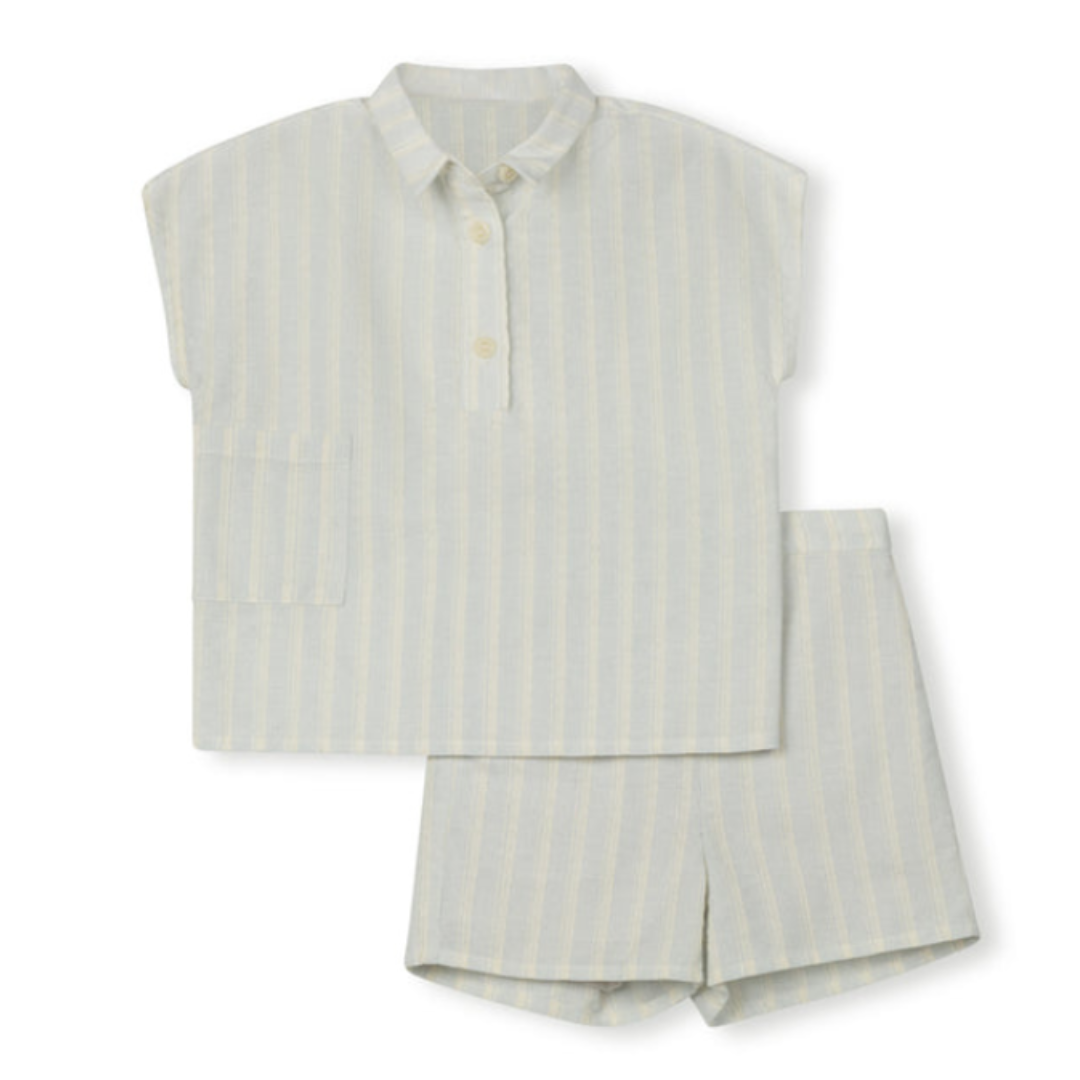 One Child Lewis Striped Shirt And Shorts - C-26175