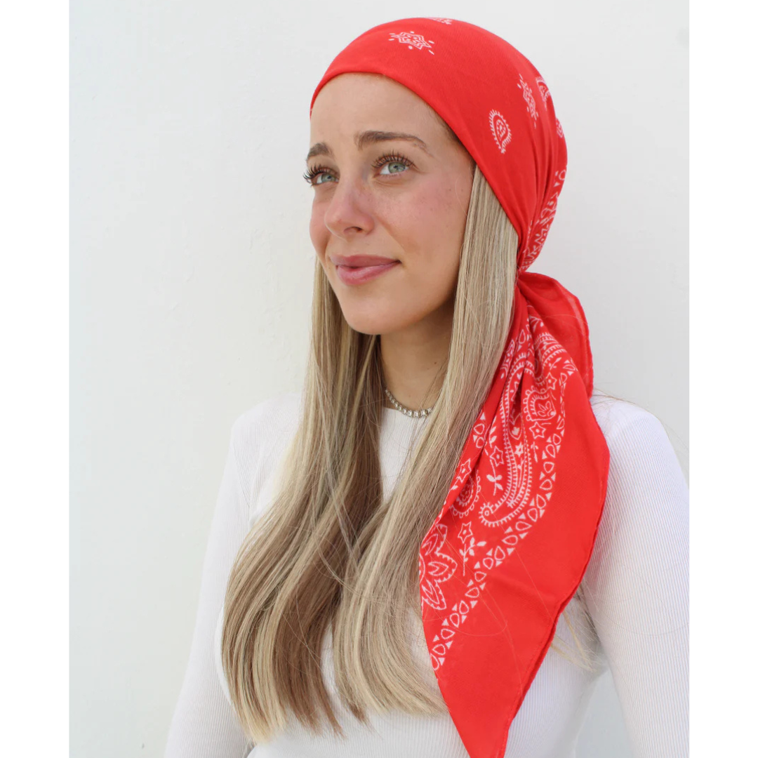 The Scarf Bar Paisley Red Headscarf - TSB-20-SS26