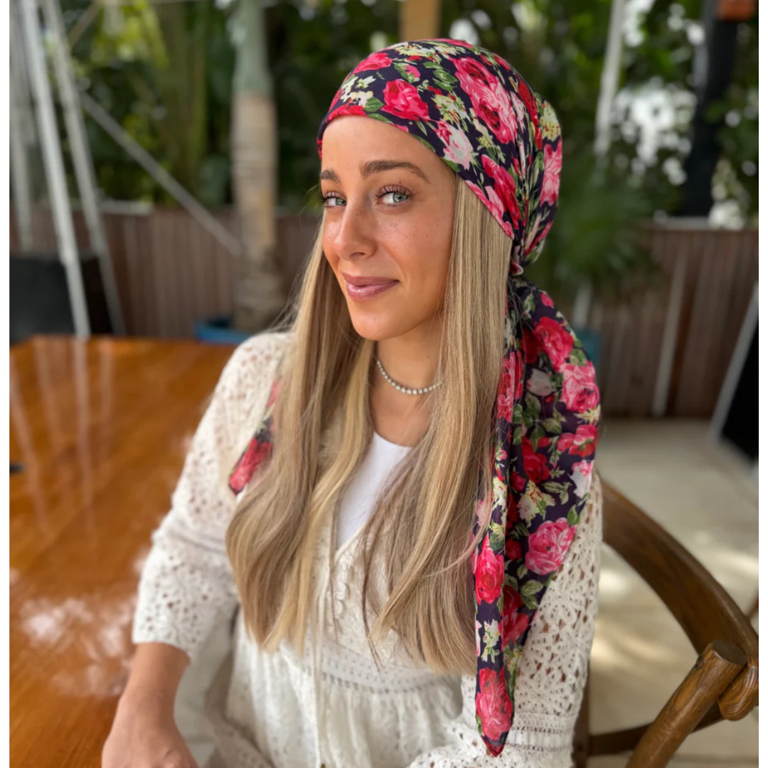 The Scarf Bar Red Rose Bouquet Headscarf - TSB-28-SS26
