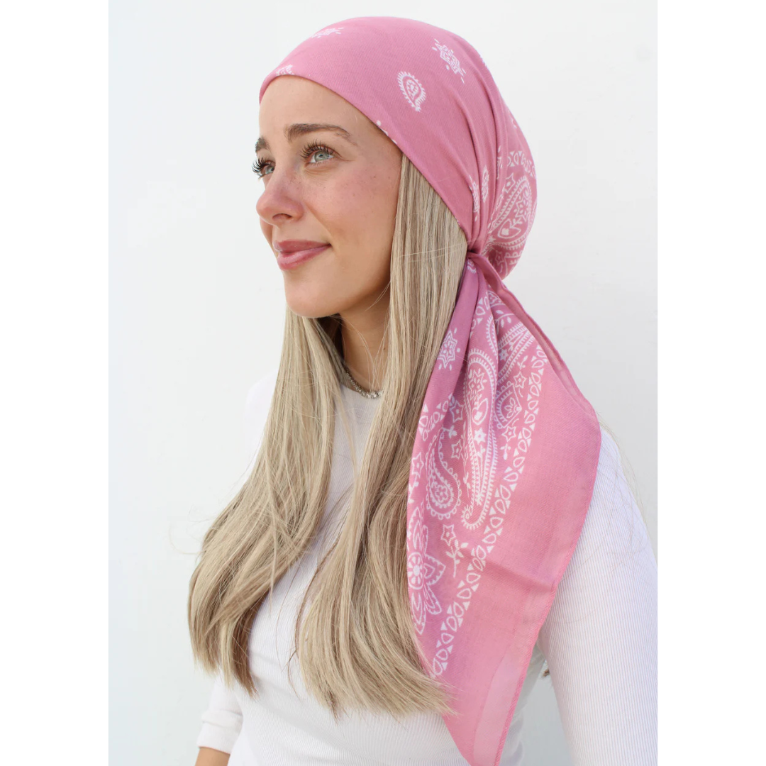 The Scarf Bar Paisley Mauve Headscarf - TSB-17-SS26