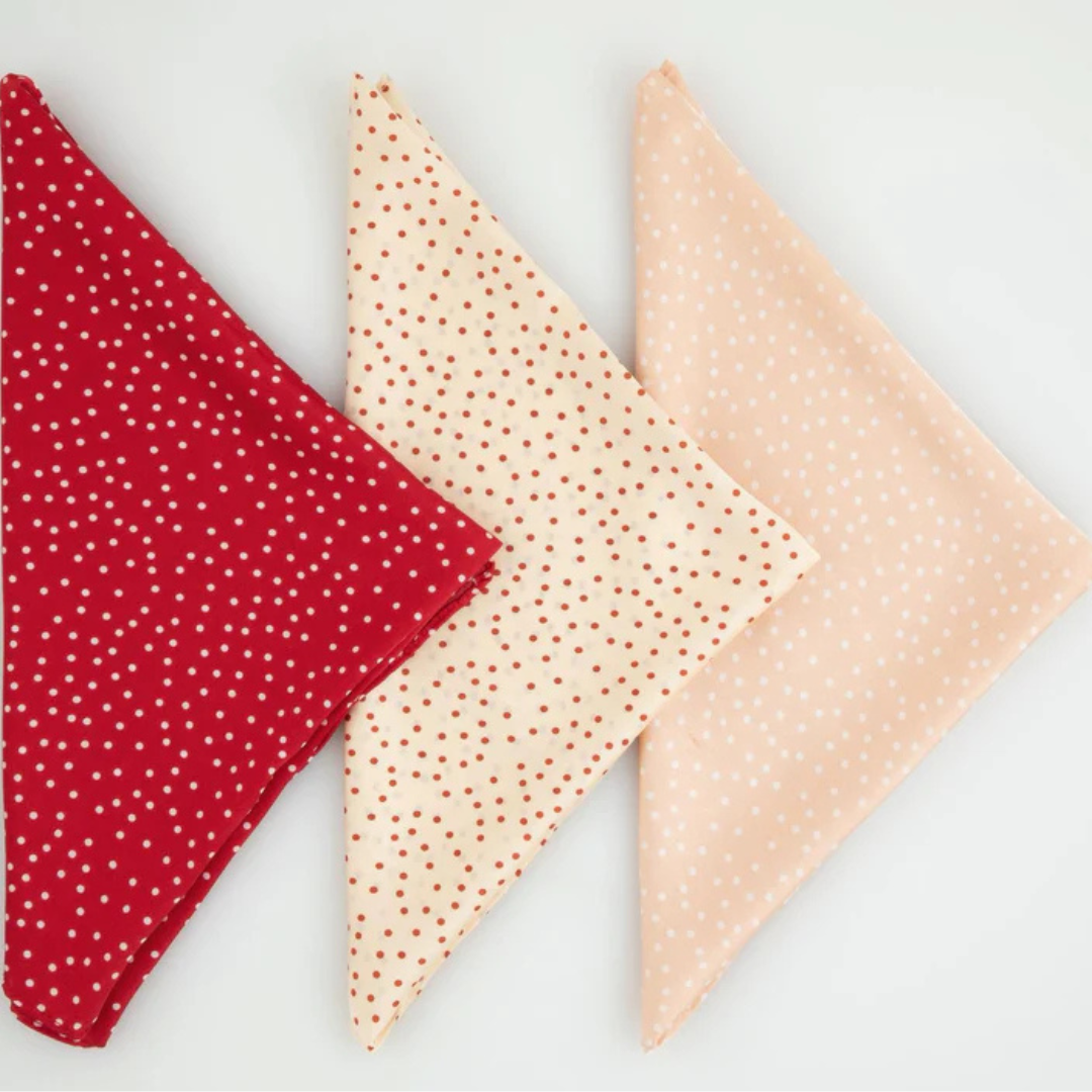 Tal Raw Silk Polka Dot Bandana - Peach Edit - Tal-34-SS26