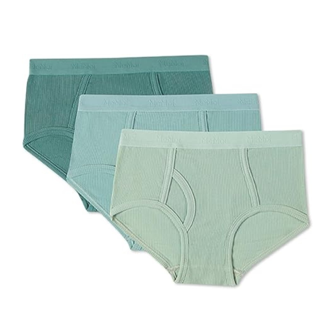 Memoi Solid Ribbed Modal Boys Brief 3 Pair Pack - MKU4350