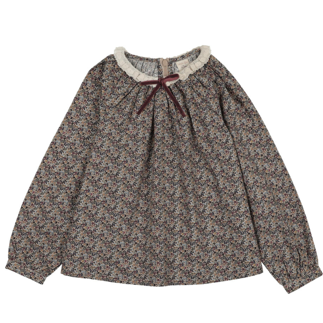Analogie Home Garden Lace Trim Collared Blouse - AF26T726-Set
