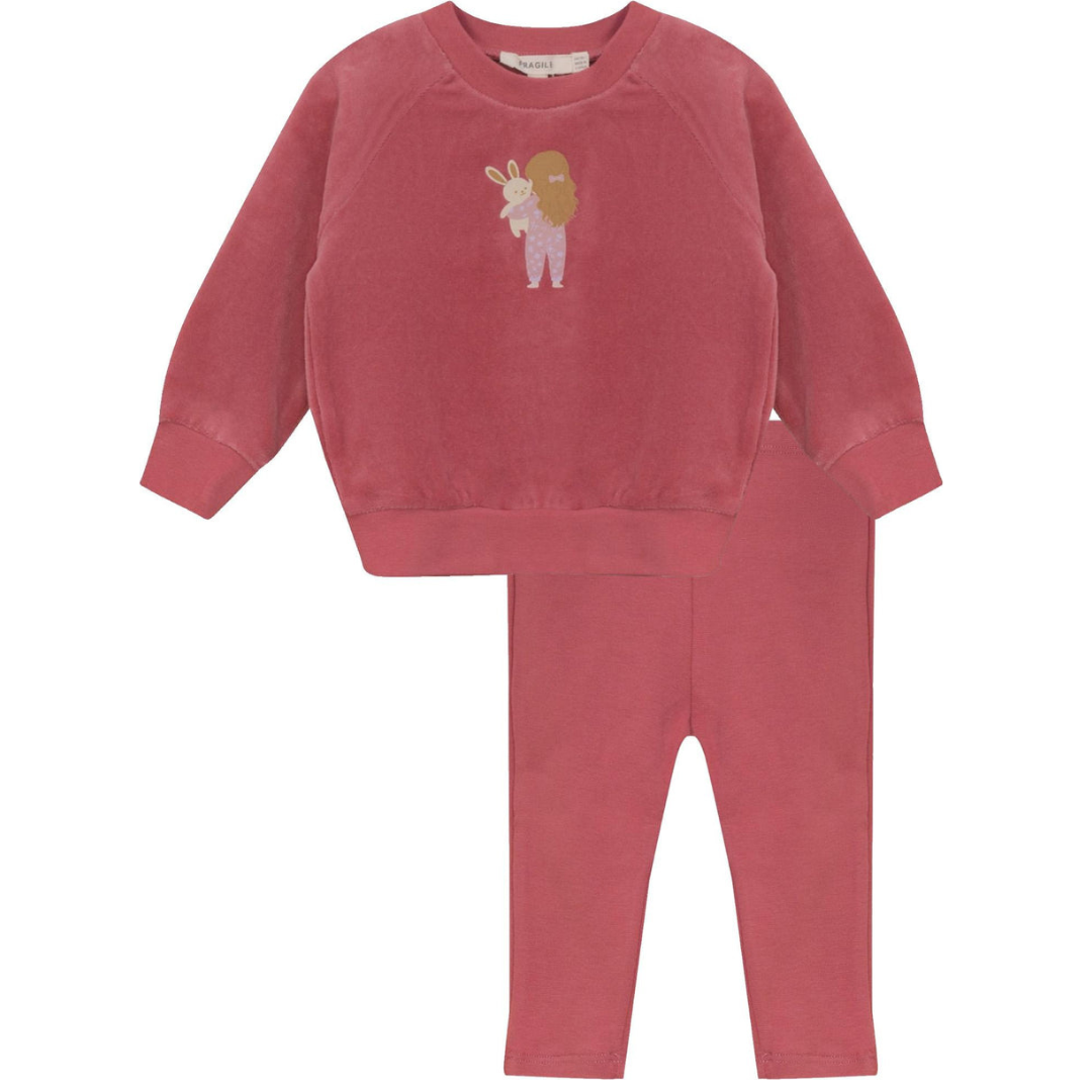 Fragile 2 Pcs Set With Velour And Leggings - WB6CP7473EG