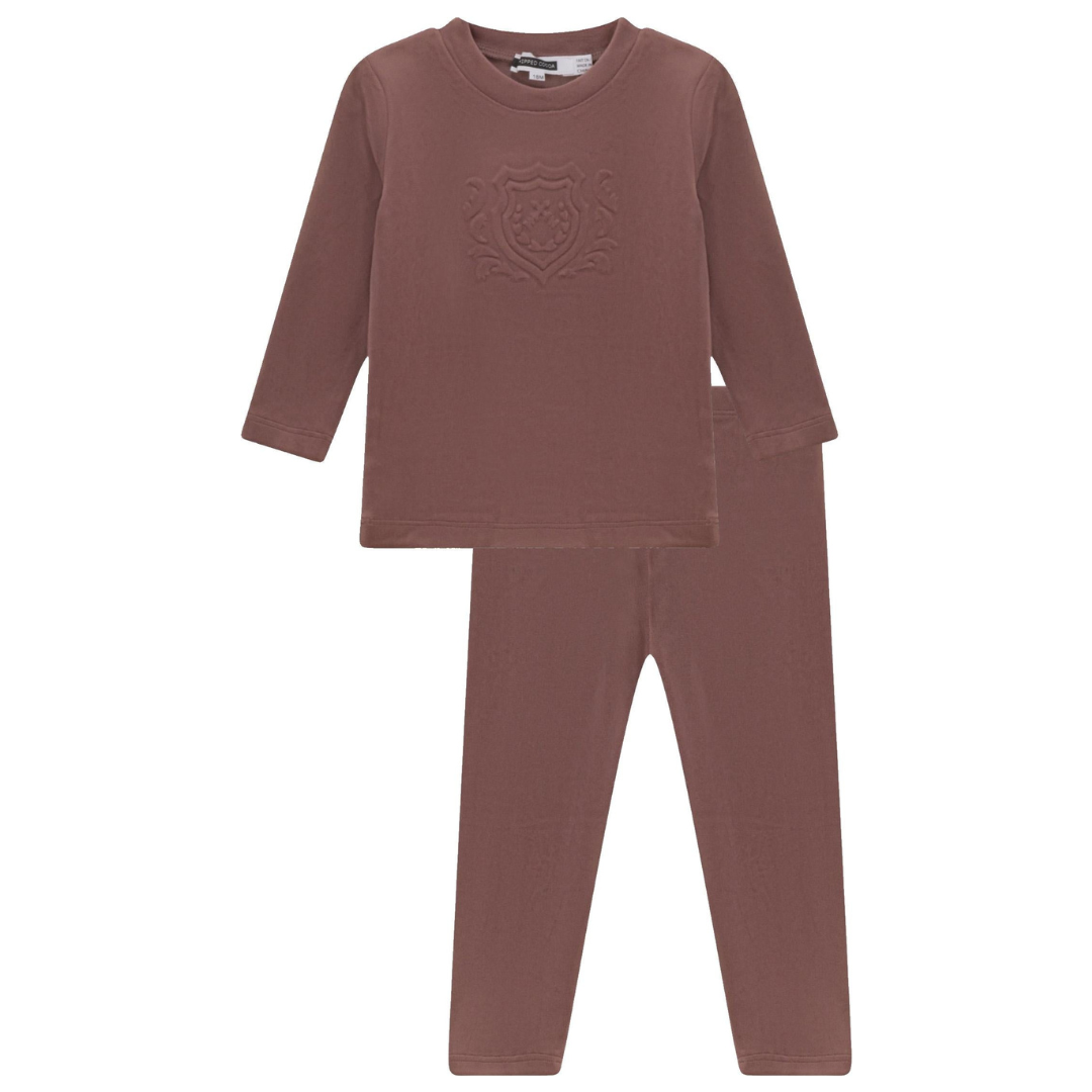 Whipped Cocoa Girls Velour Embroidey 2 Pc - WB6CY3049EG