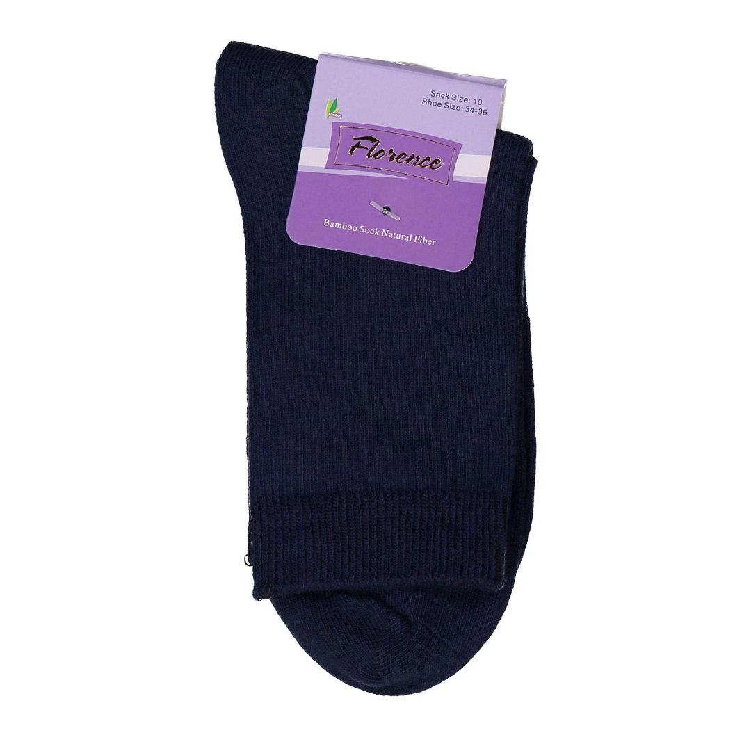 Florence Bamboo Quarter Crew Sock Med Navy - 179