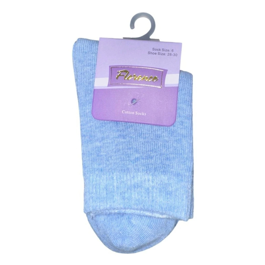 Florence Bamboo Quarter Crew Sock Heather Lt Blu - 179