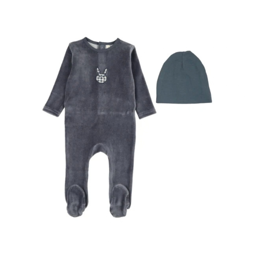 Lilette Velour Gingham Bunny Footie Set - LTF26FS300