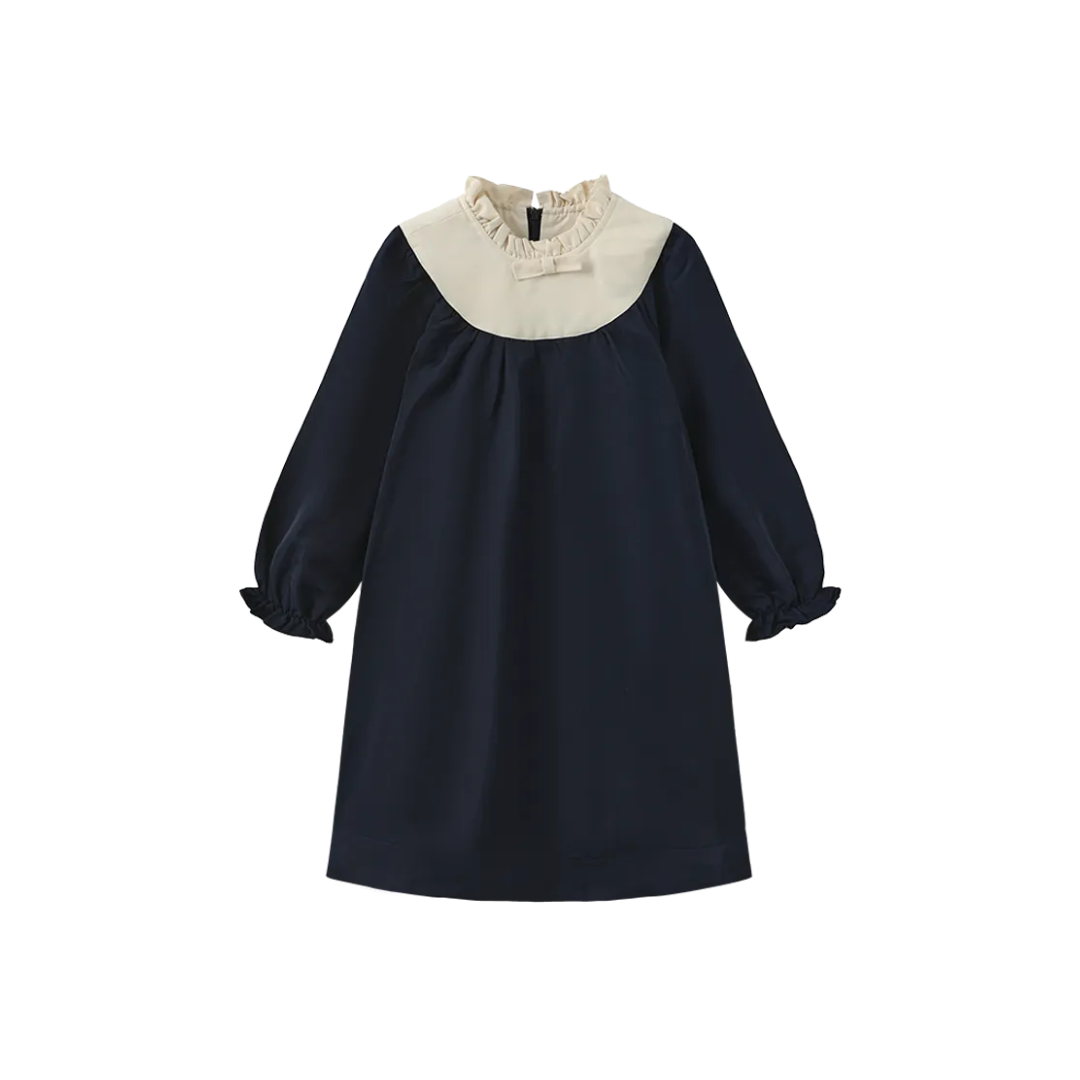 Papillon Quilted Neck Taffeta Dress - C-27134