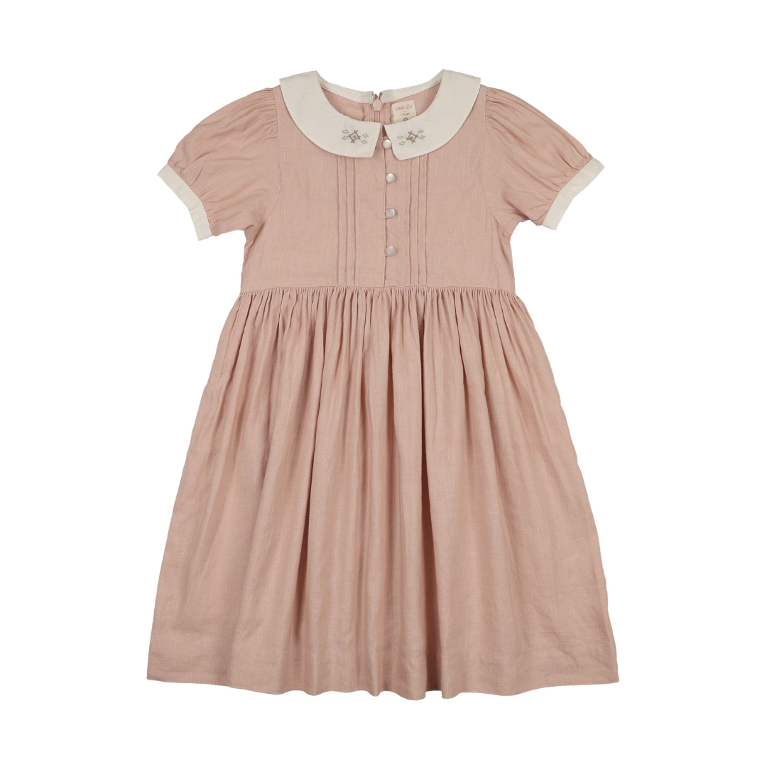 Analogie Pintuck Collar Dress Short Sleeve - MECDS-SS26