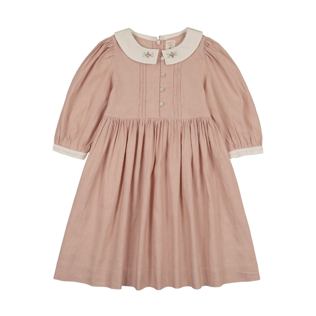 Analogie Pintuck Collar Dress 3/4 Sleeve - MECDQ-SS26