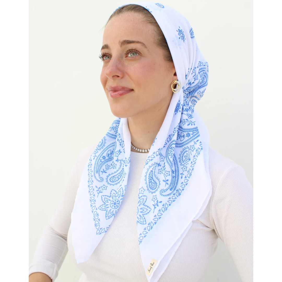 The Scarf Bar Short Classic Pretied Paisley Headscarf - SCPP-TSB