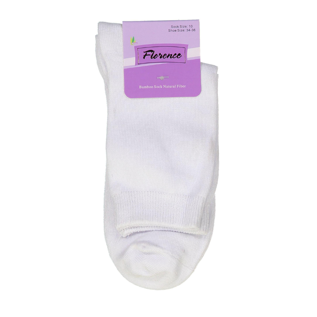 Florence Bamboo Quarter Crew Sock White - 179